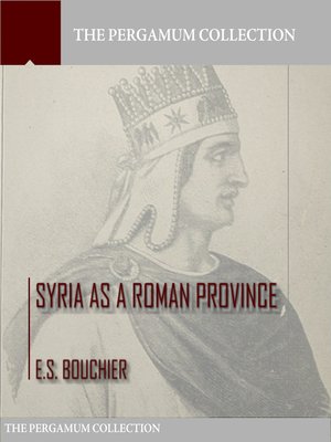 cover image of Syria as a Roman Province